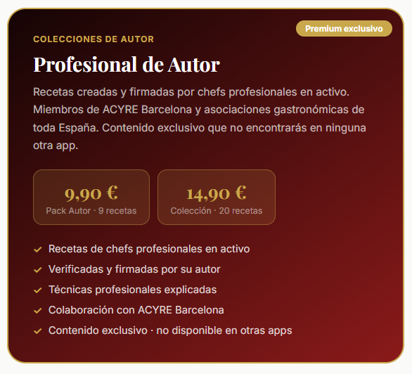AUTO RECETAS 2Packs PREMIUM Profesional - Cocina de Autor