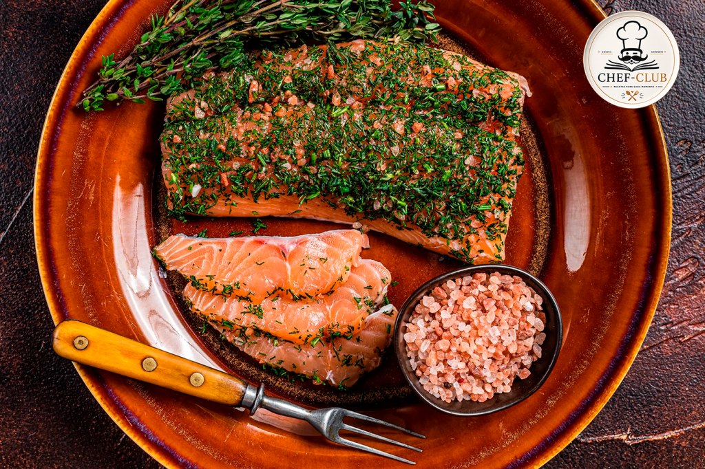 Salmón al Horno con Costra de Hierbas