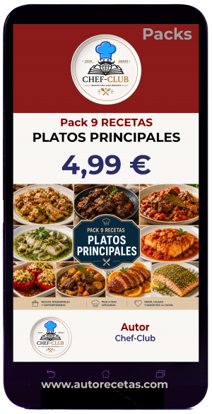 PACK Platos principales - 9 Recetas Chef-Club