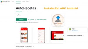 Descargar e INSTALAR en GOOGLE la aplicación AutoRecetas para Android Mobile