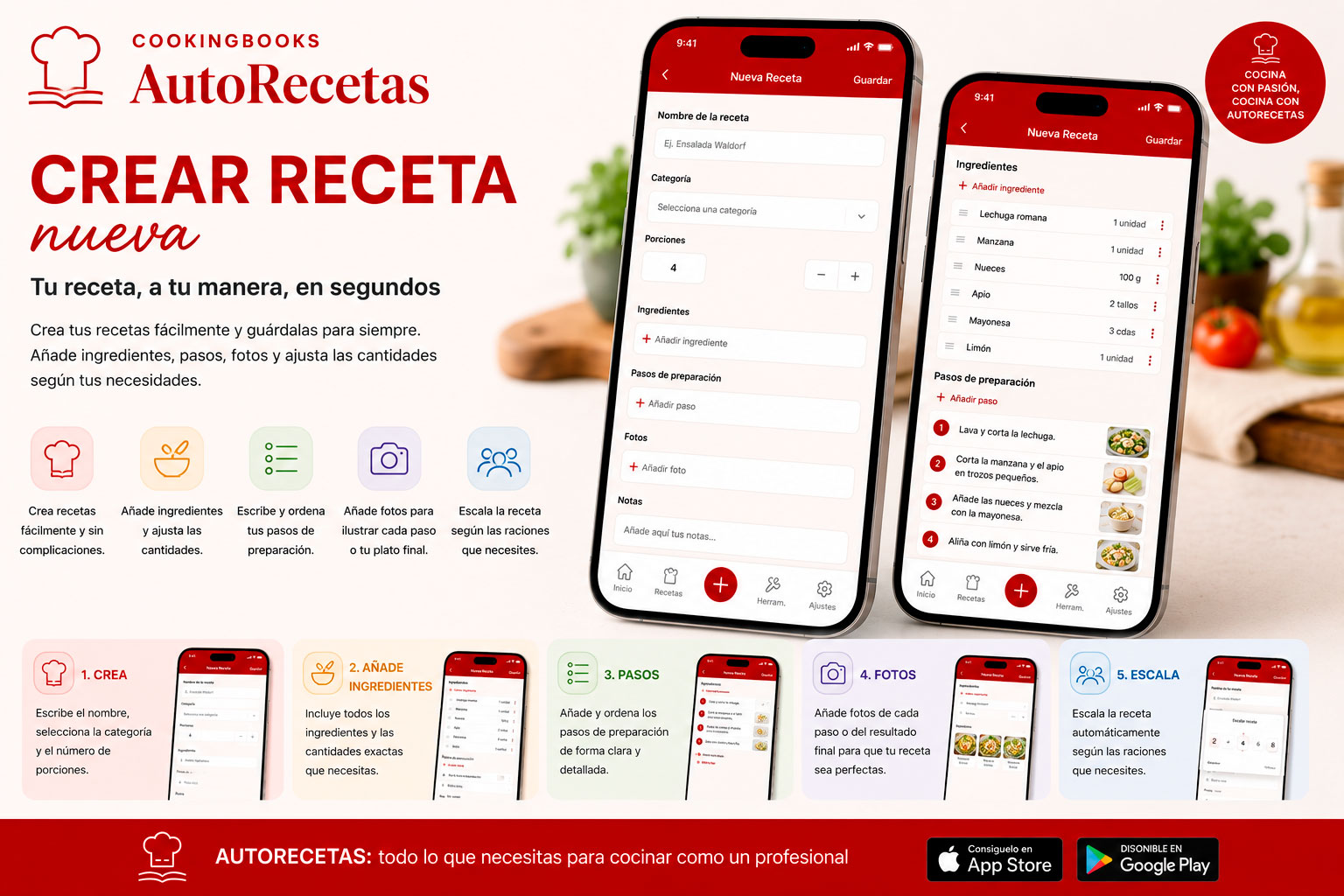 Descubre AUTORECETAS - Funcionalidades 3. Crear Receta