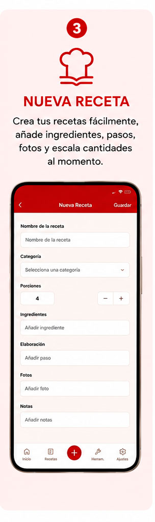 Menú AUTORECETAS - 3. Nueva Receta
