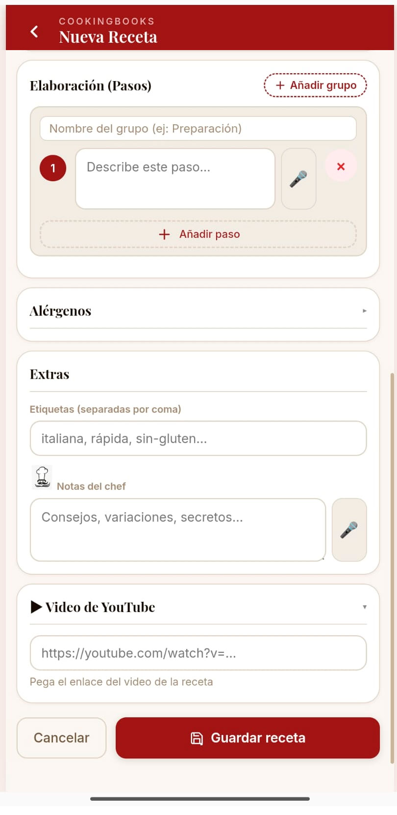 AUTORECETAS - Crear Nueva Receta 3