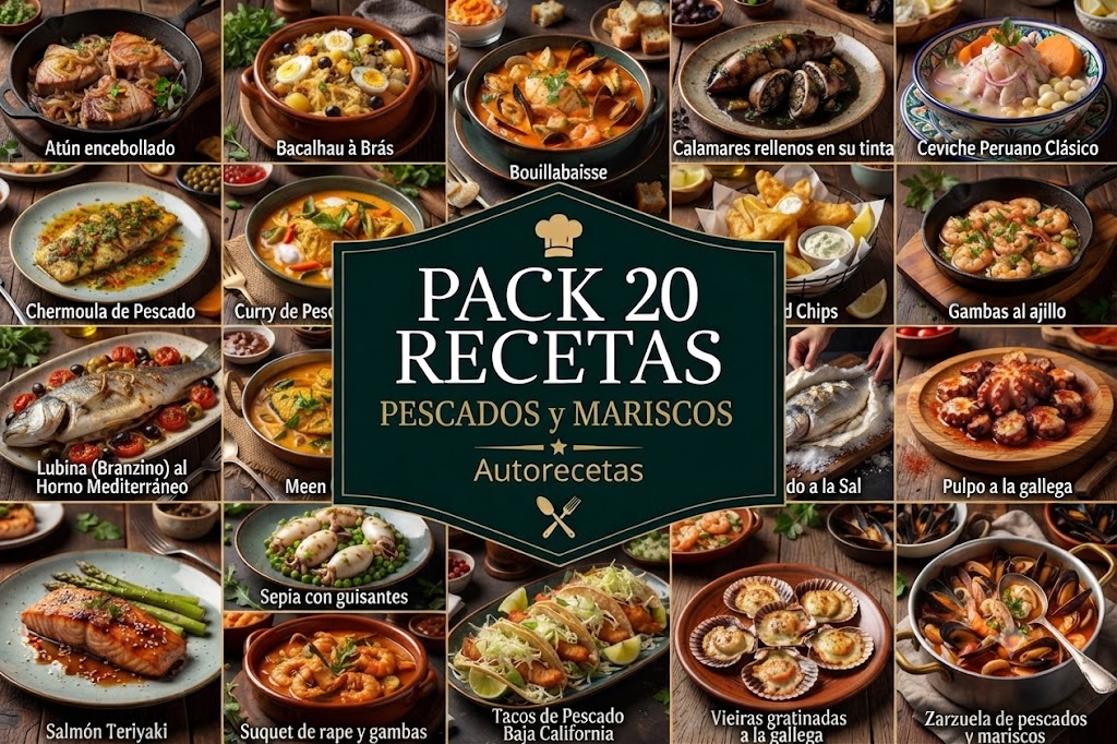 Pack 20 Recetas de PESCADOS y MARISCOS