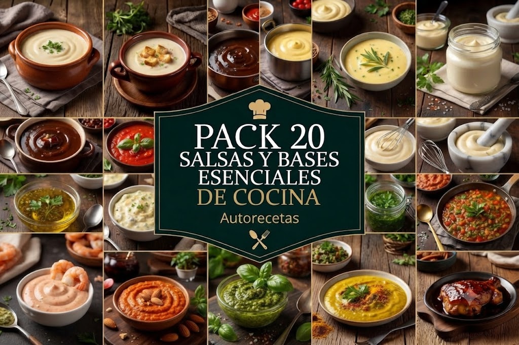 20 Salsas y Bases Esenciales de Cocina