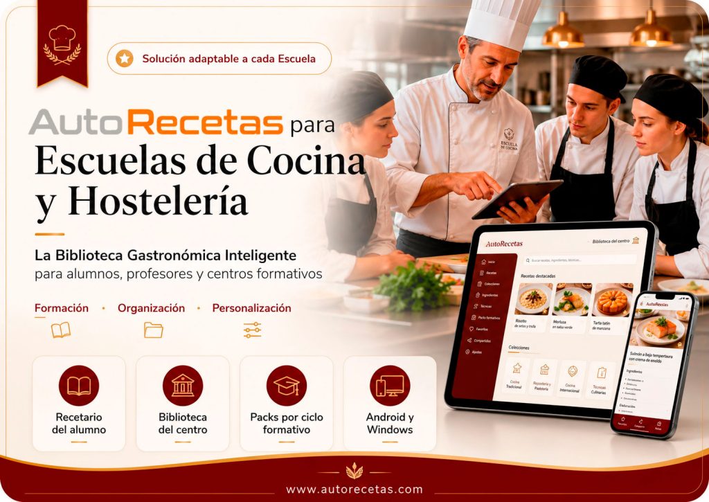 AutoRecetas para Escuelas de Cocina y Hostelería
