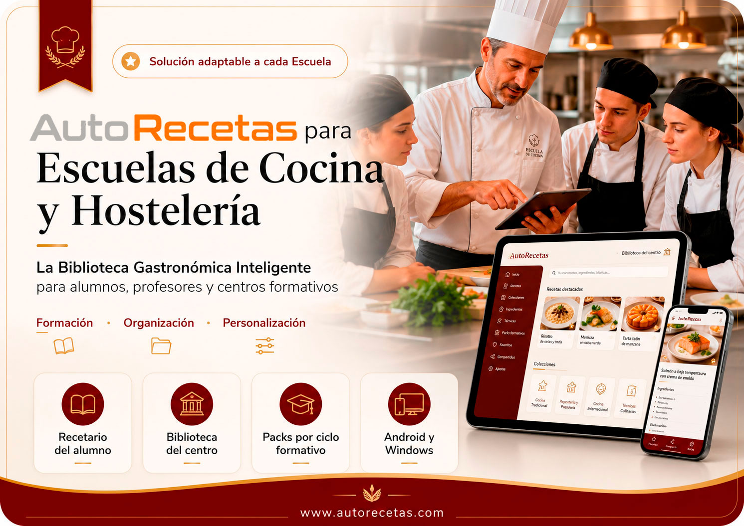 AutoRecetas para Escuelas de Cocina y Hostelería