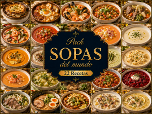 Cartel Pack 22 recetas SOPAS y Cremas del mundo AutoReecetas