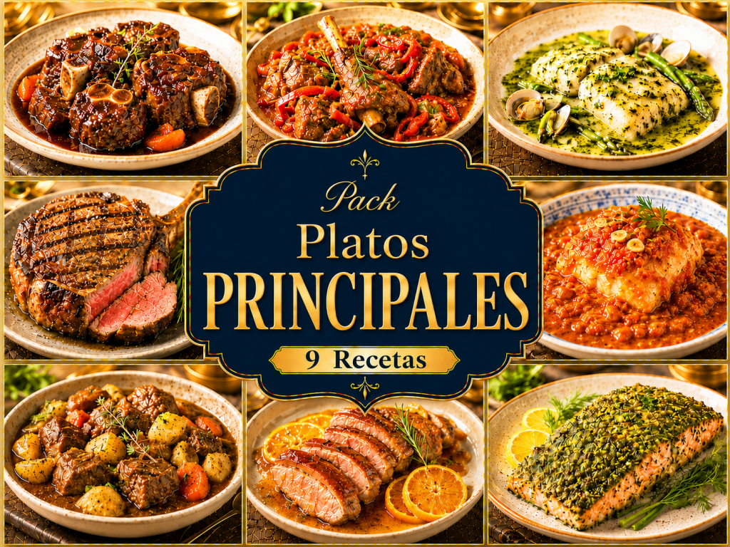 Cartel Pack 9 recetas Platos PRINCIPALES AutoReecetas