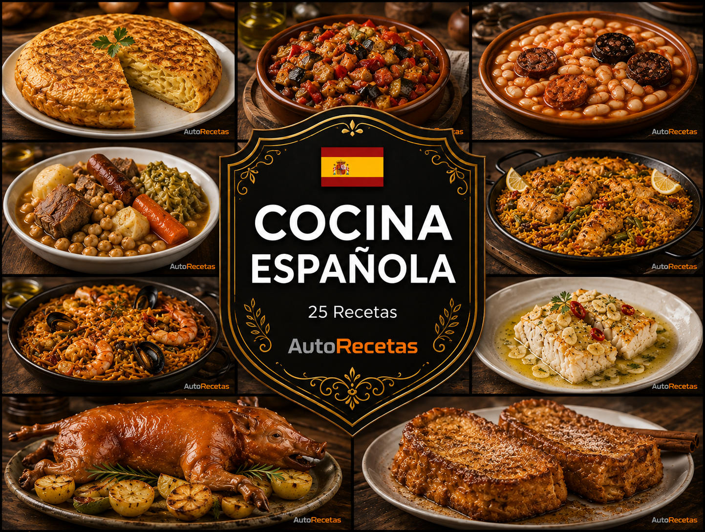 Pack 25 Recetas Cocina ESPAÑOLA AutoRecetas