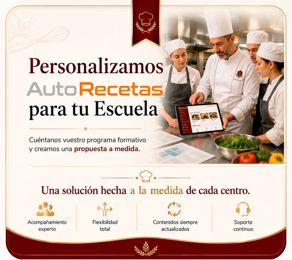 Personalizamos AutoRecetas para tu Escuela