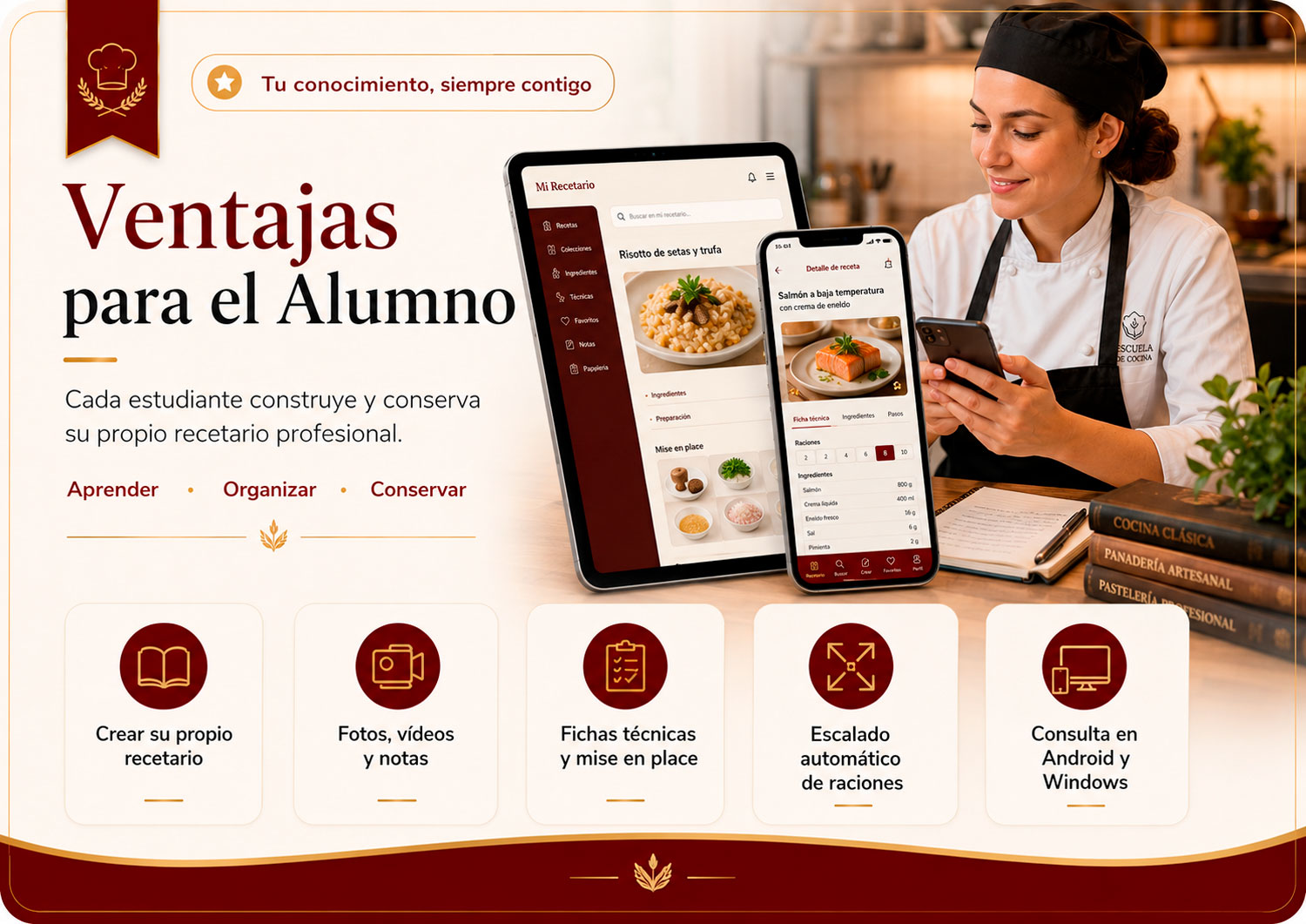 Ventajas para el alumno de AutoRecetas