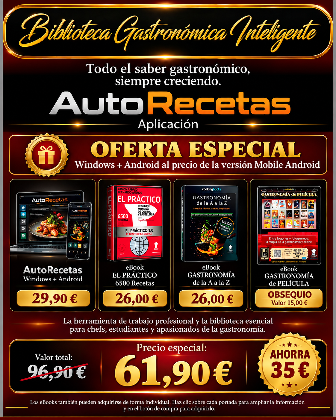 OFERTA Compra Biblioteca Gastronómica Inteligente AutoRecetas